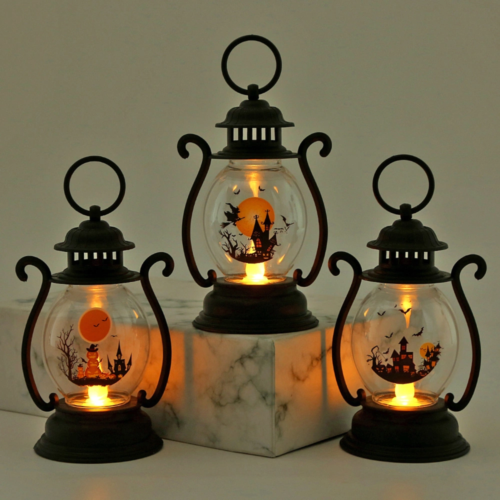 Halloween LED Lantern Lamp Spooky Decorations Energy-efficient Home Party Durable Easy Battery Replacement Lantern