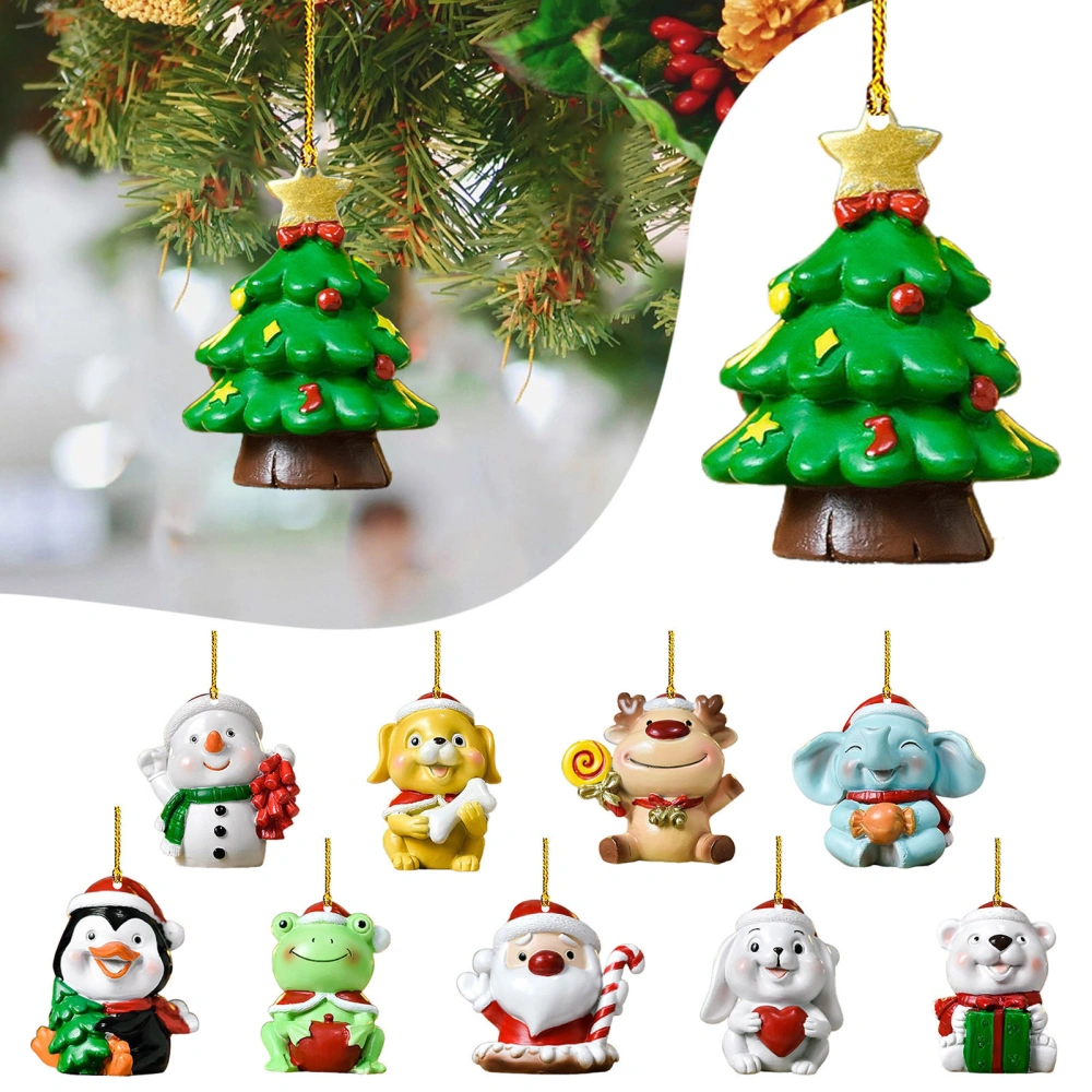 Christmas Pendant Car Christmas Tree Pendant Animal Snowman Shape Good Detail Colorfast Hanging Home Decor New Year Gift Ornament 