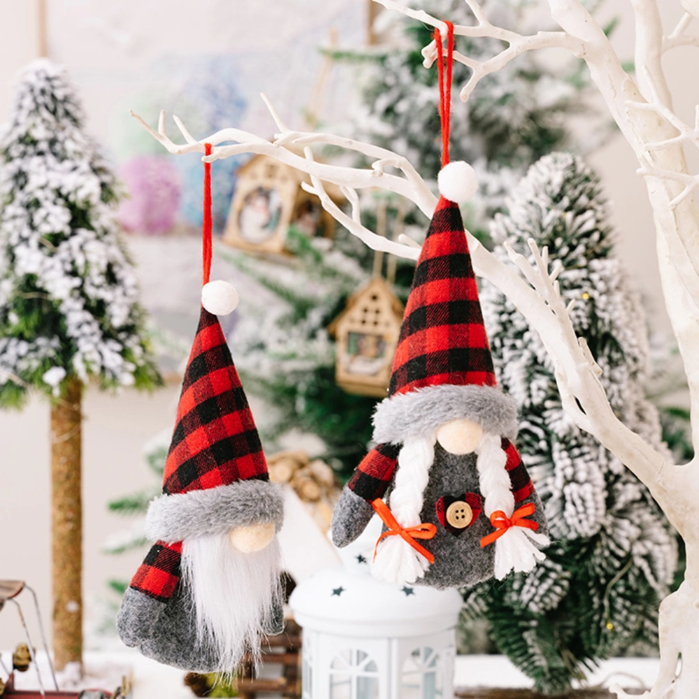 Ornament Cozy Christmas Gnome Plush Toys with Hanging Rope LED Light Create Atmosphere Cozy Christmas Ornaments