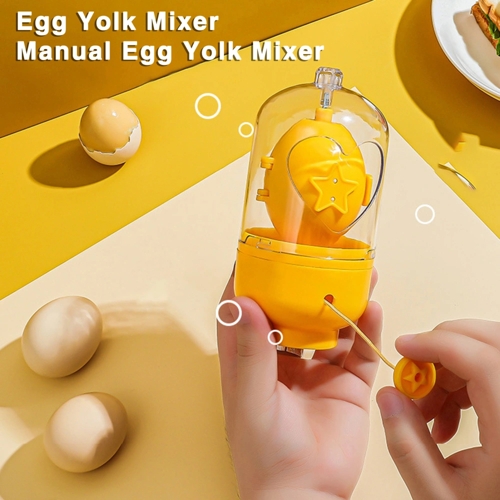 Egg Yolk White Mixer Scrambler Manual Egg Shaker Making Hard Boiled Golden Eggs Hand Pull Type Manual Blender Spinner Stirring Maker Kitchen Tools