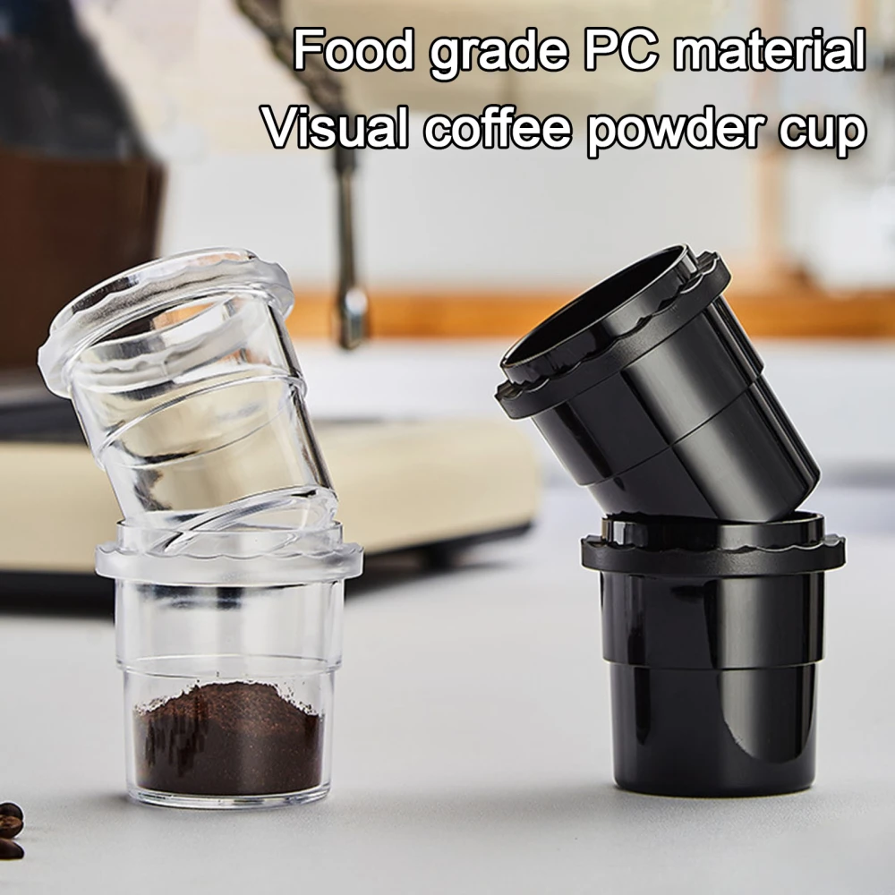 Coffee Powder Cup Stackable Clear Container Food Grade Mess-free Coffee Grinding for 58mm Portafilters