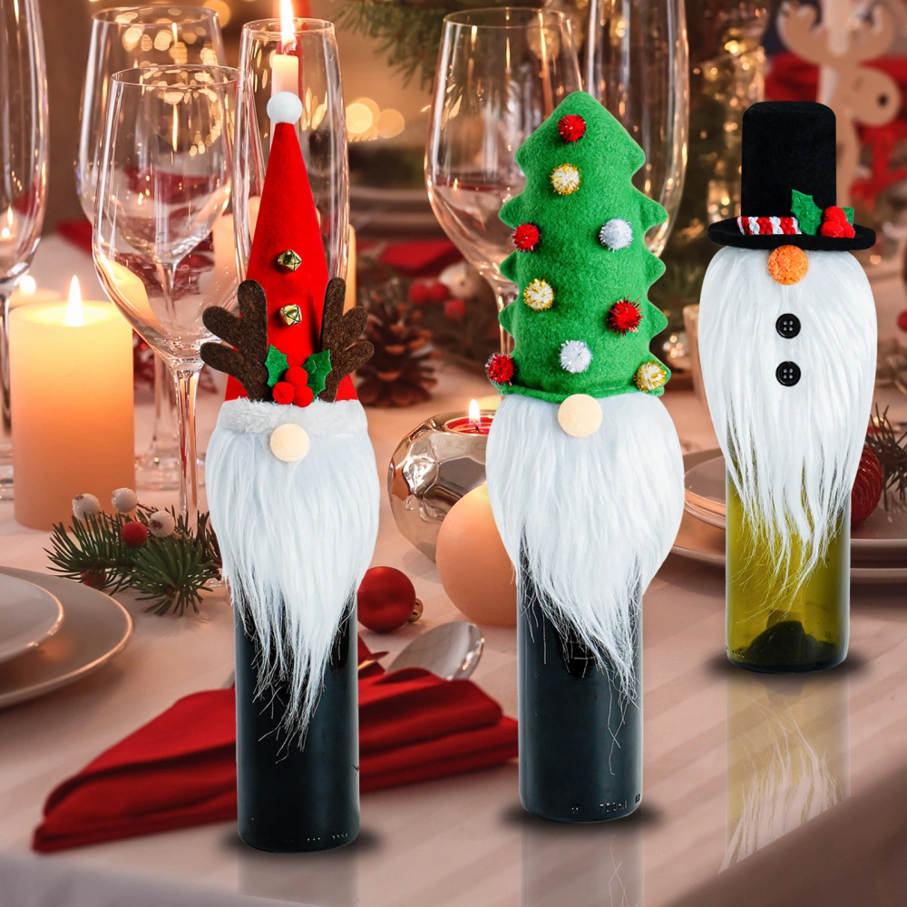 Christmas Wine Bottle Cover Fine Workmanship Gnome Shape Wine Bottle Sleeve for Festive Home Decorations