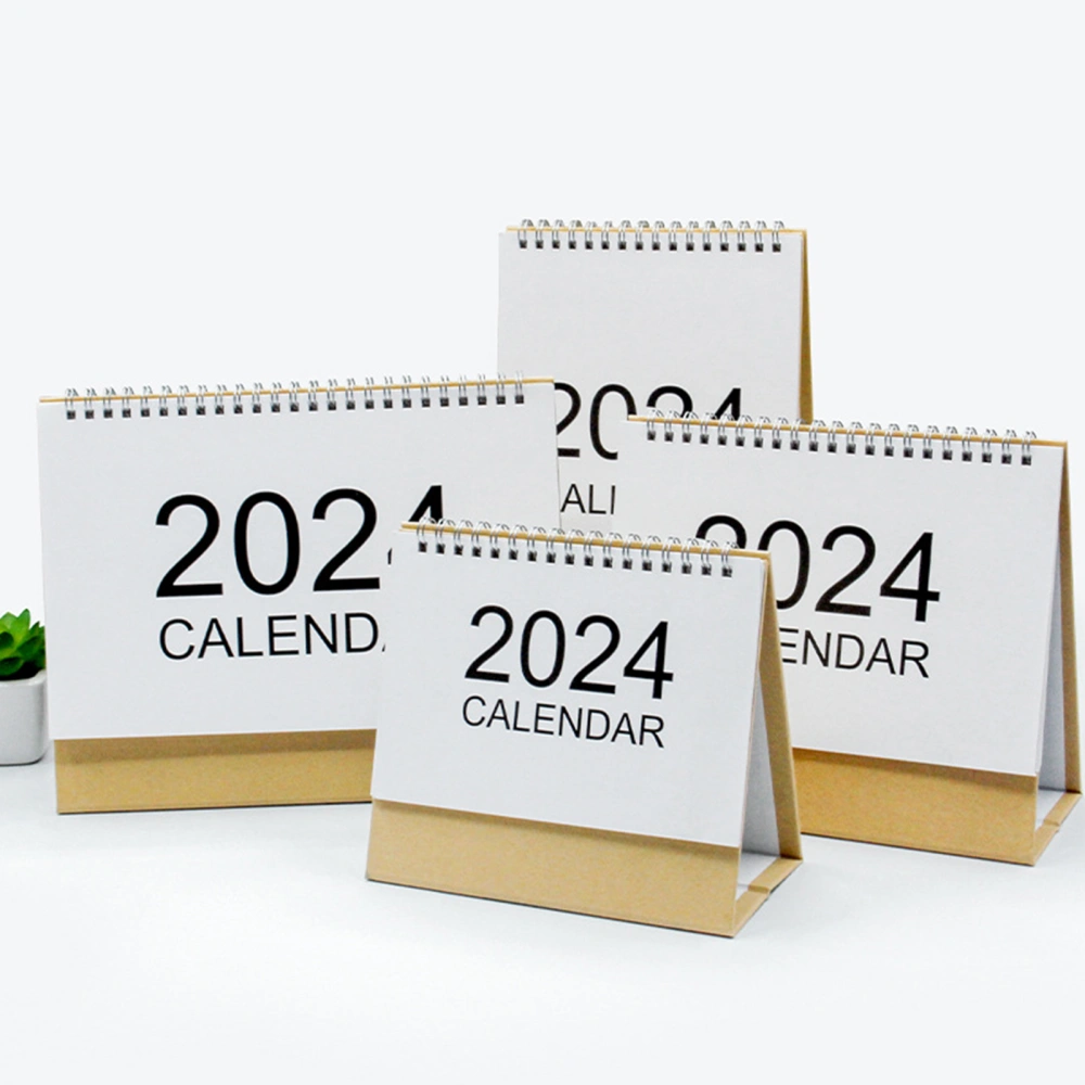 2024 Desk Calendar Mini Stand-up Flip-top Design Event Marking Easy-to-read Convenient Mini Calendar