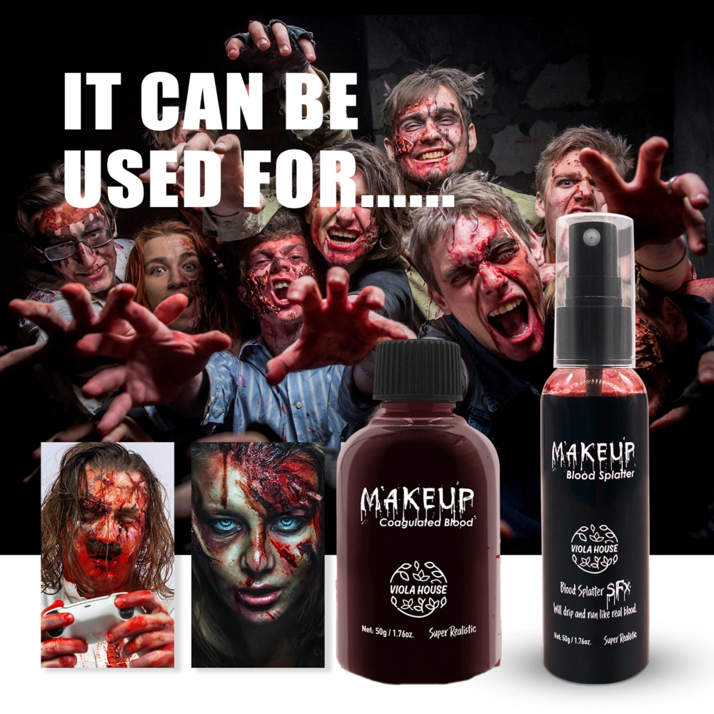 1 Set 50ML Halloween Fake Blood Create Dripping Blood Splatter Realistic Effects for Party Cosplay Makeup