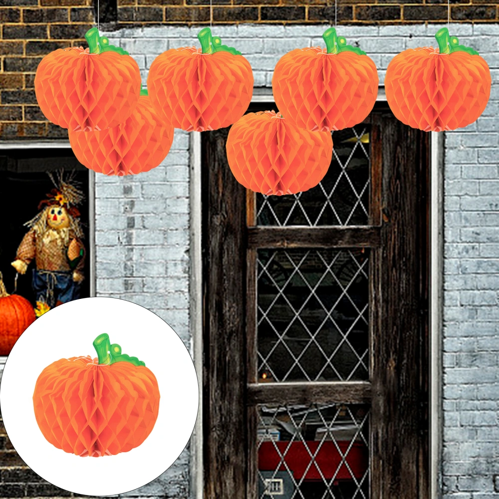 4Pcs Halloween Pumpkin Pendant Foldable Creative Pumpkin Honeycomb Ball for Home Party Festive Decoration