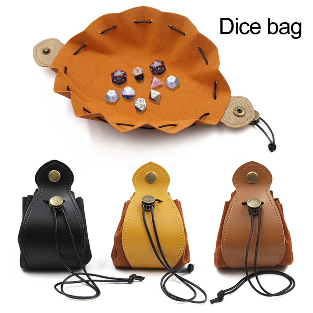 Dice Drawstring Pouch Wear Resistant Lightweight Portable Faux Leather Jewelry Coin Small Accessories Storage Bag