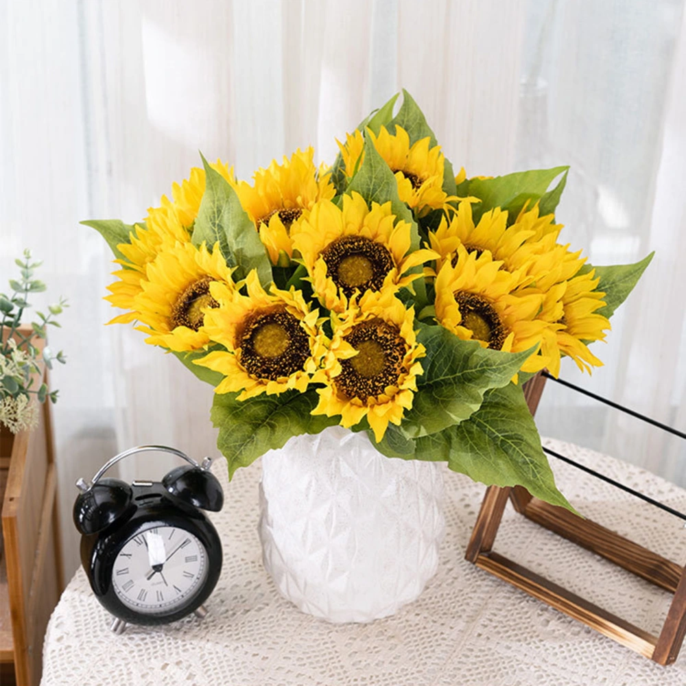 Artificial Flower Sunflowers Lifelike Realistic Low-maintenance Non-fading Easy-care Artificial Flowers