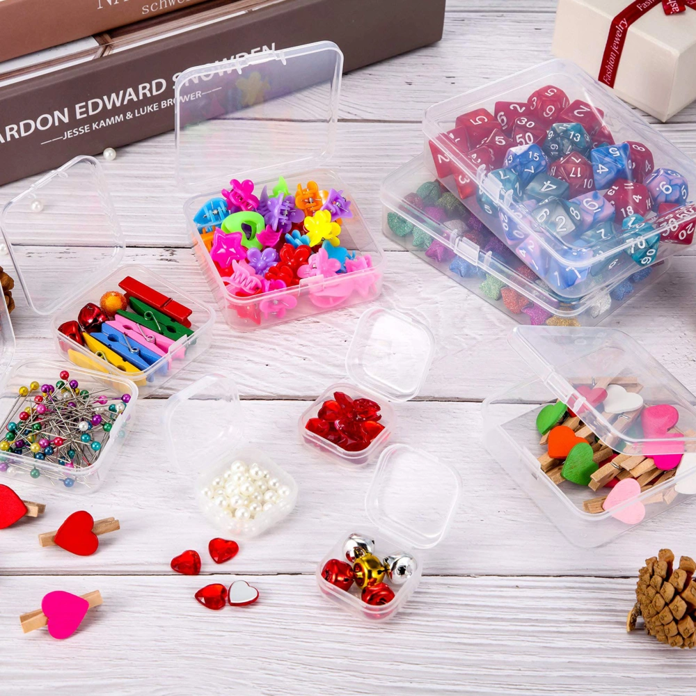 18Pcs Storage Box Clear Plastic Storage Containers Lightweight Durable Small Storage Case for Crafts Jewelry