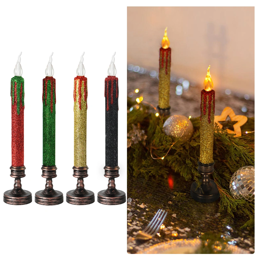 2Pcs Flameless Candle Lamps Realistic Flickering Effect Electronic Candle Light LED Night Lights Xmas Party Decoration