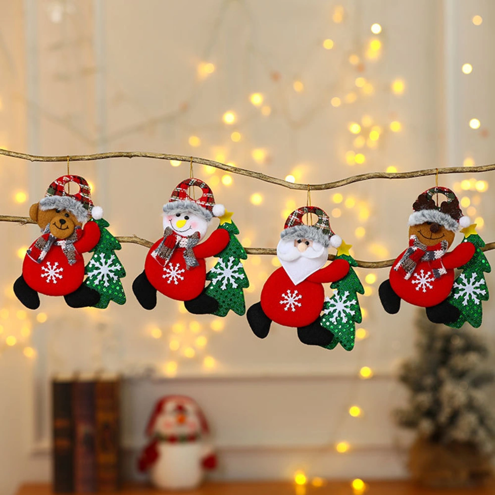 Christmas Snowman Bear Claus Santa Shape Scene Pendant Christmas Tree Non-woven Fabric Hanging Ornament