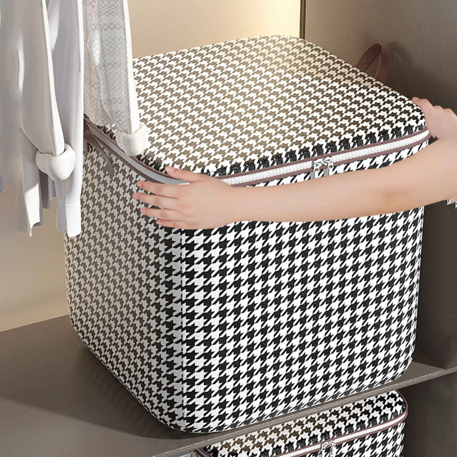 Storage Bag Large Capacity Dustproof Moisture-proof Zipper Waterproof Wear-resistant Clothes Quilt Blanket Storage Bag Household Supplies