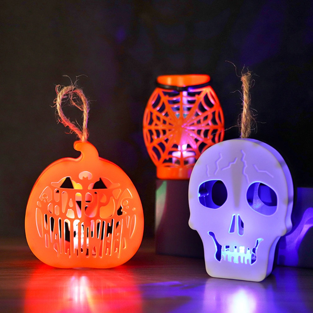 Halloween Light LED Light Hollow Pumpkin Skull Spider Web Shape Ambiance Light Halloween Party Haunted House Decoration Supplies