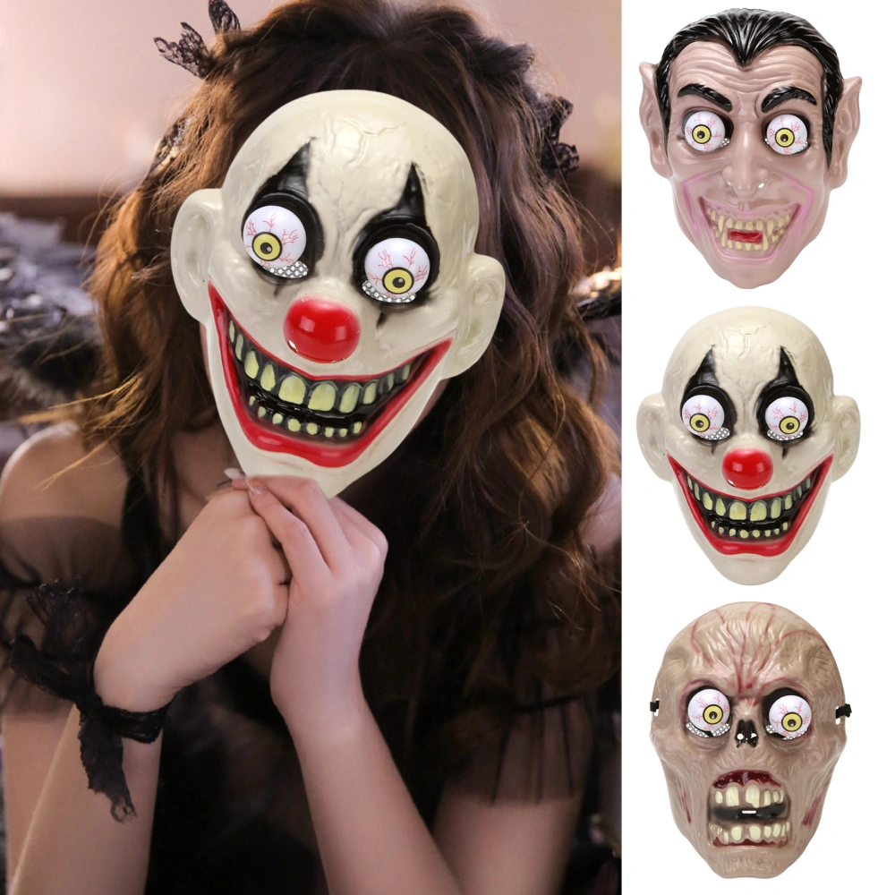 Halloween Zombie Headgear Clown Scary Bulging Eyes Realistic Reusable Haunted House Costume Party Cosplay Head Cover Party Supplies