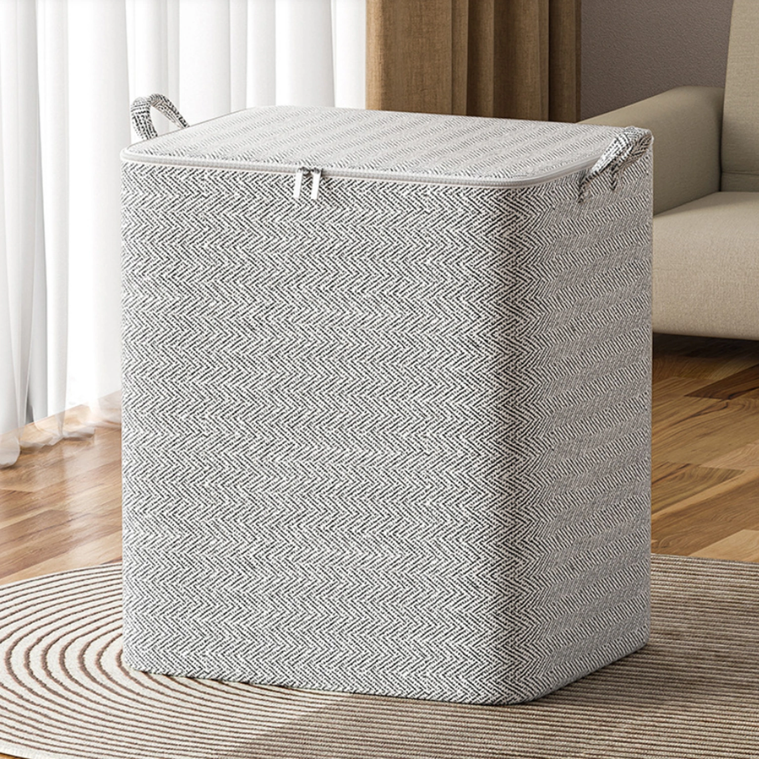  Quilt Storage Bag Durable Zipper Closure Closet Organizer Long-lasting Storage Pouch for Clothes Blanket Toy