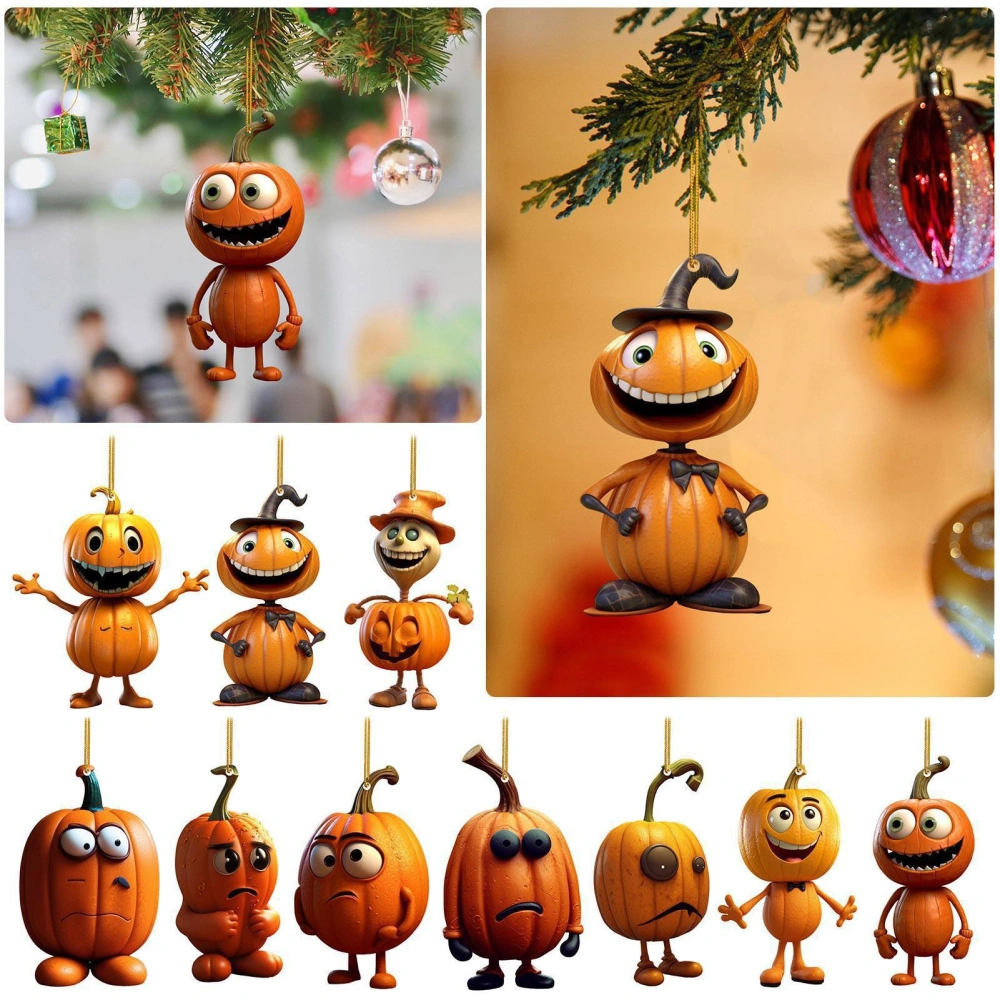 Halloween Car Pendant Ghost Pumpkin Hanging Ornament Festive Halloween Party Decoration for Indoor Outdoor