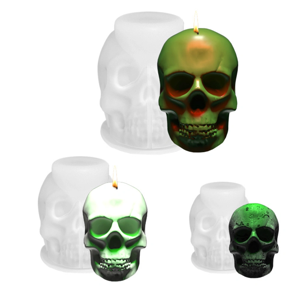 Halloween Skull Candle Mold Easy Release Non-deformation Easy-to-use Multifunctional Reusable Silicone Mold