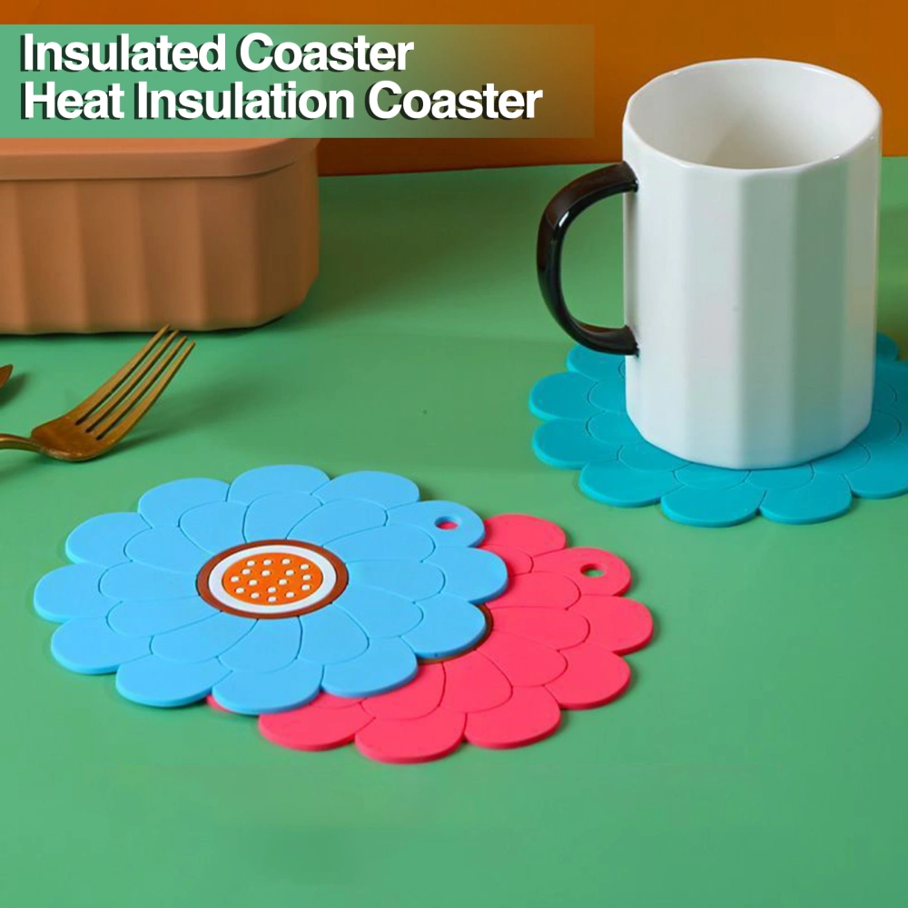 Water Cup Insulated Coaster Flower Shape Coffee Coaster Anti-scalding PVC Cup Holder Pad Kitchen Restaurant Dining Table Heat Insulation Mat Table Supplies