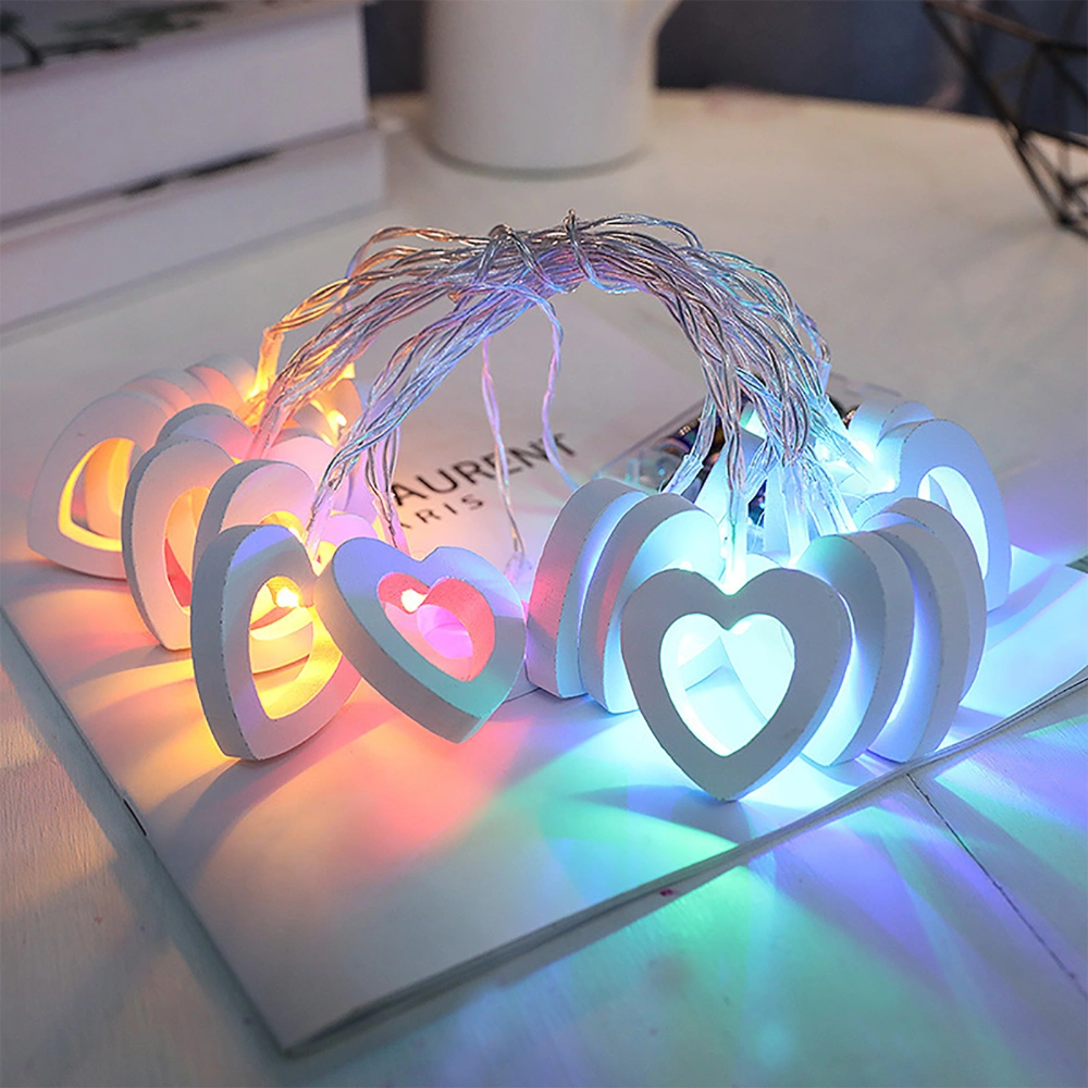 Light String LED Love Wooden Pendant Soft Warm Glow Festive Holiday Decor for Christmas Valentine's Day 