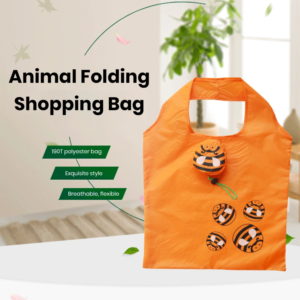 Reusable Foldable Shopping Bag Cartoon Animal Bees Design Eco-friendly Durable Tote Easy Grocery Shopping Bag