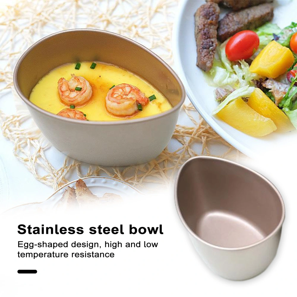 Steamed Egg Bowl Food Grade Stainless Steel Dishwasher Safe Heat Resistant Metal Food Serving Mixing Poached Egg Bowl Kitchen Supplies 