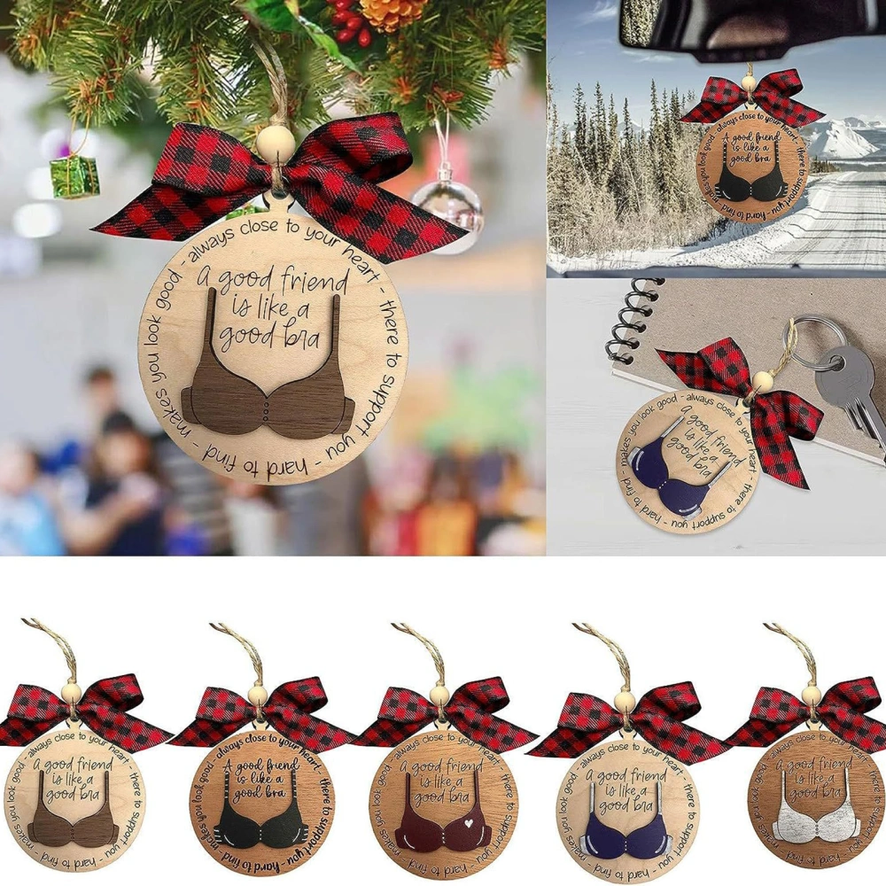 Christmas Pendant Durable Lightweight Funny Bra Hanging Ornament Friendship Gift for Christmas Tree Decor