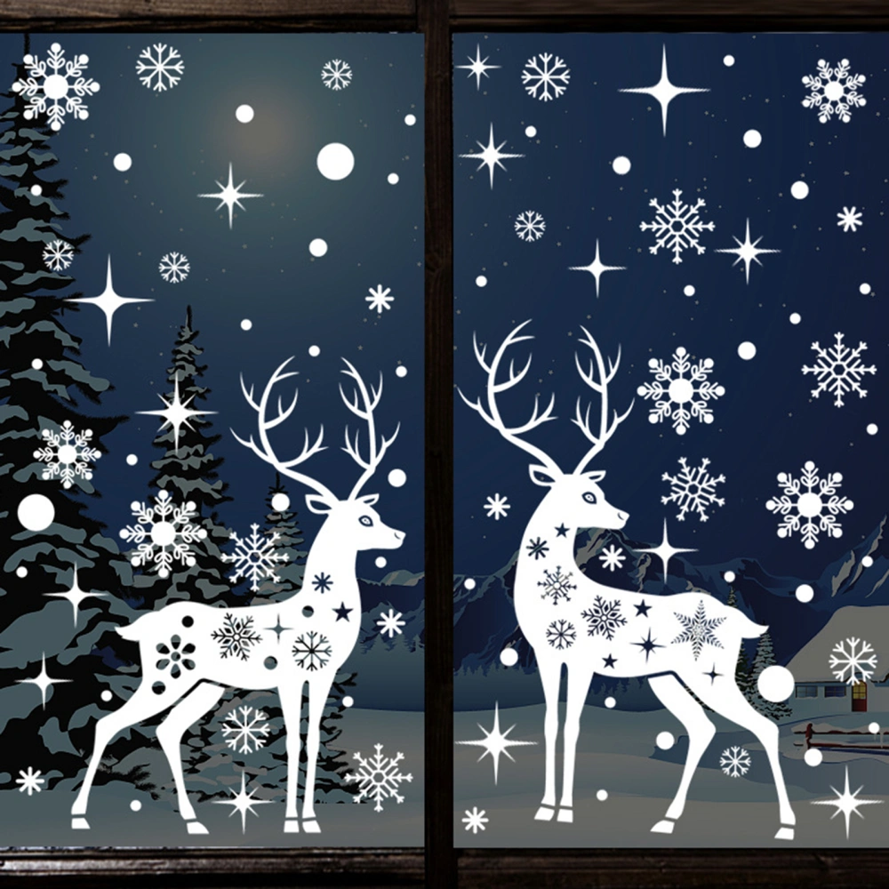 Christmas Snowflake Window Sticker Festive Glass Decorations Waterproof PVC Xmas Decals for Holiday Atmosphere 