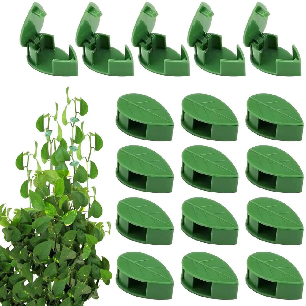 30Pcs Climbing Plant Wall Clips Leaf-Shaped Plant Fixer with Glue Tape Hanging Plant Tools Tomato Vine Hook Climbing Plants Wall Fixture Clip Gardening Supplies 