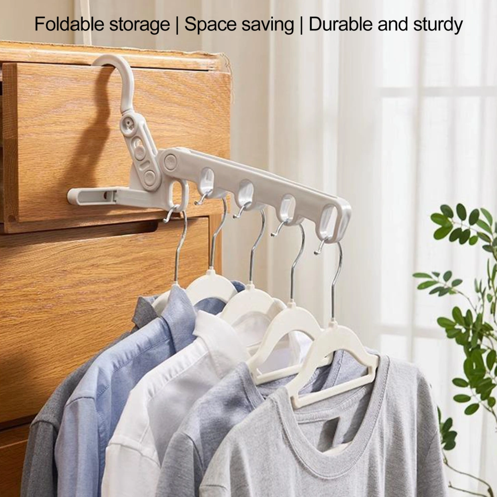 Coat Towel Hanger Door Rear Hook Heavy-Duty 5-hole Multi-functional Foldable Space-Saving Organizer Rack Home Supplies