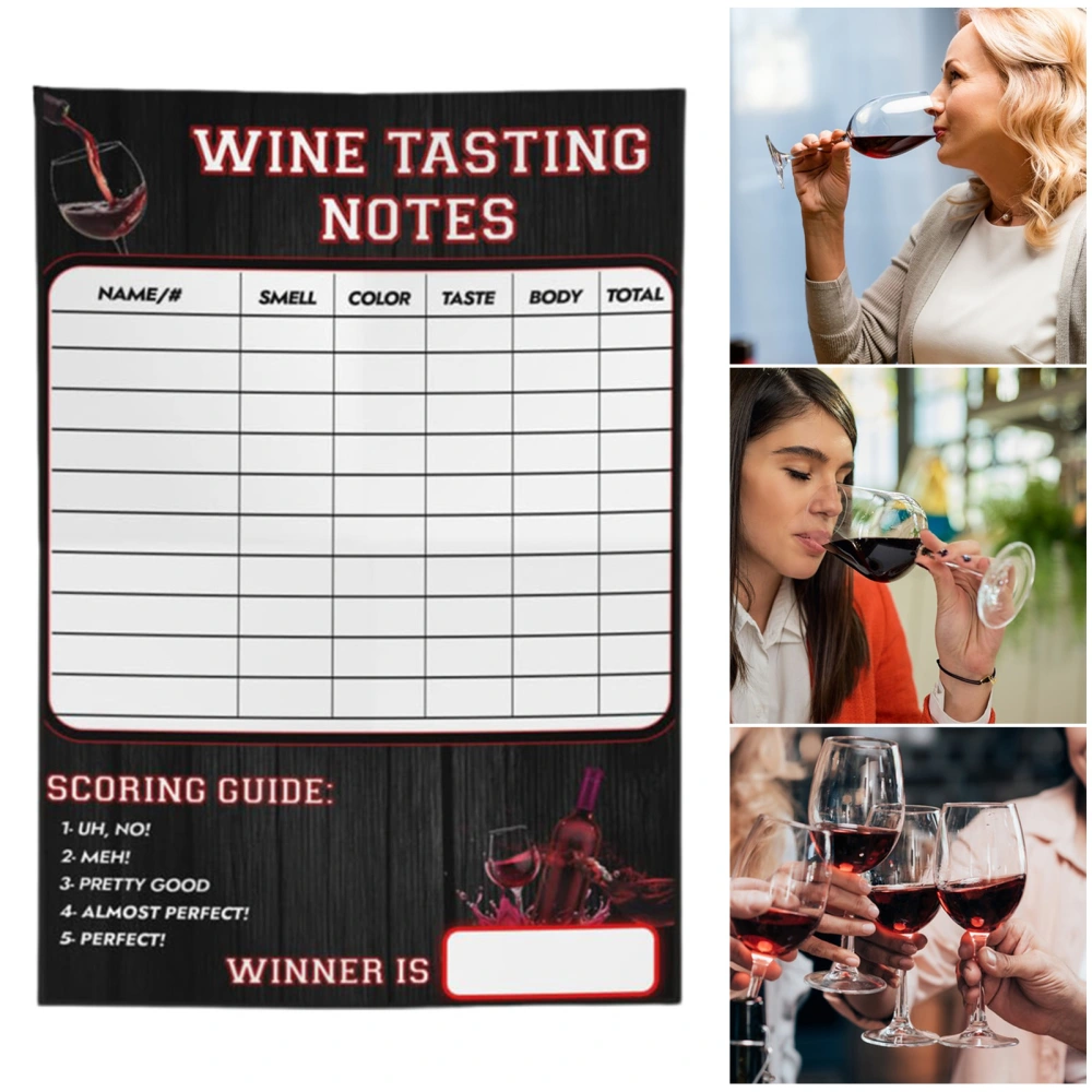 3Pcs Wine Tasting Scorecard Forms Printing Easy to Write Fun Scorecards Blind Tasting Parties Supplies