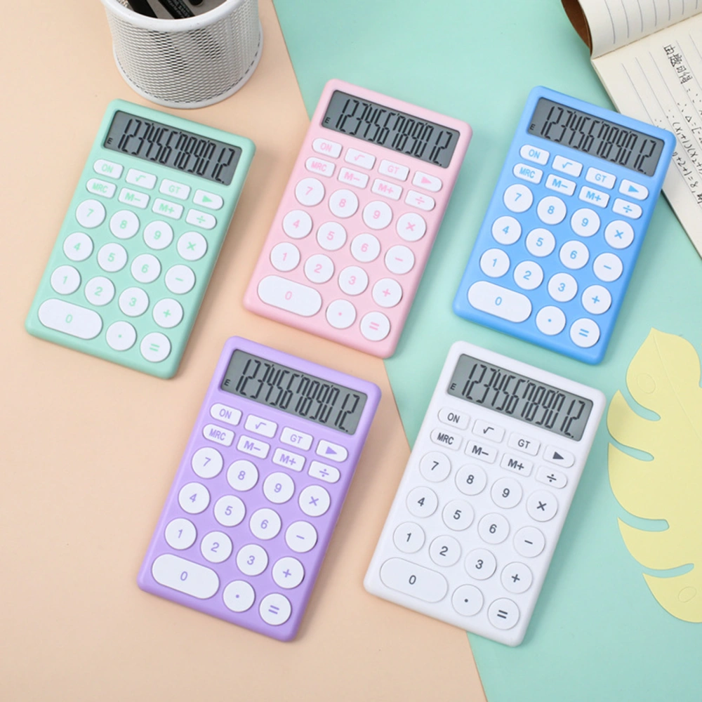 Electronic Calculator 12 Digit LCD Display Creative Colorful Calculator for Office School Home Business