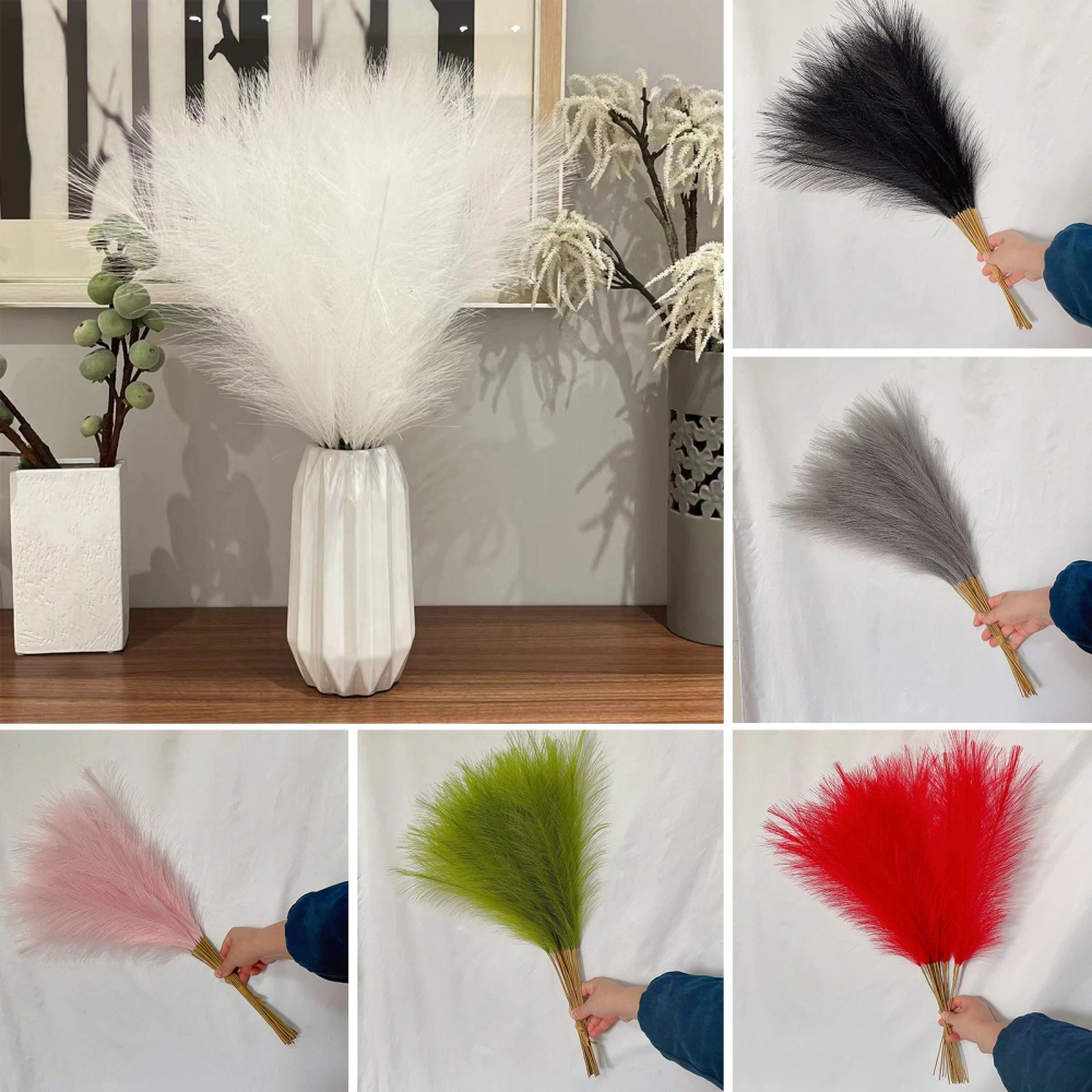 10Pcs Artificial Pampas Grass Decorations Realistic Vibrant Color Fade-Resistant Wedding Centerpiece Fake Pampas Grass Decor