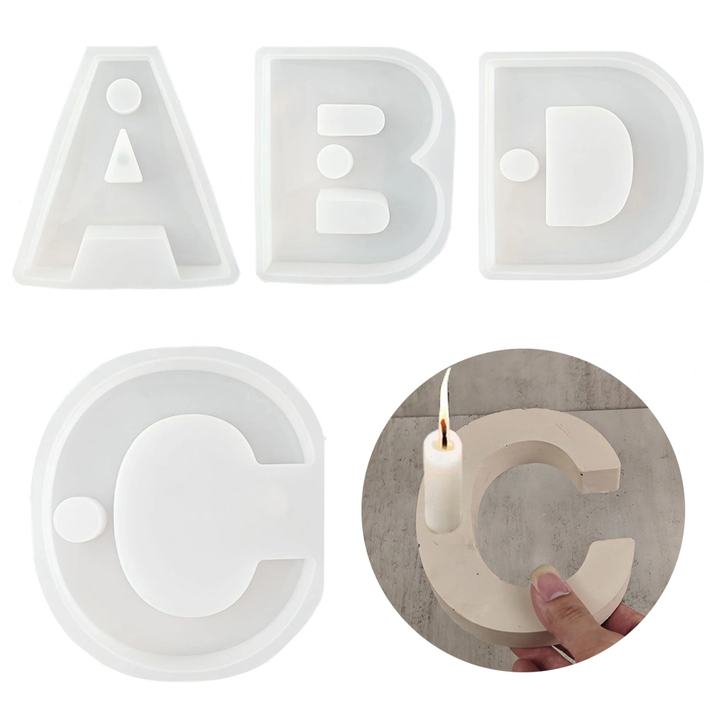 Candlestick Mold Easy-to-use DIY Crafts Durable Unique Letter Shape Candle Holder Silicone Mold for Home