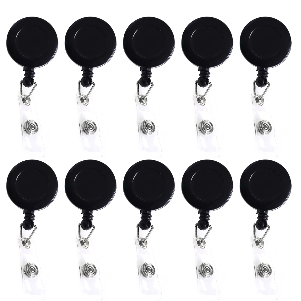 10Pcs Retractable Badge Reels 360-degree Swivel Work ID Badge Clips Retractable Elastic Badge Holder Reel Clips 