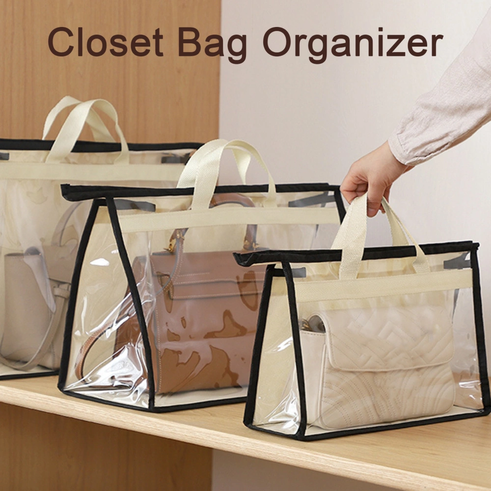 Handbag Storage Organizer Dust Bag with Handle Transparent Water-Resistant Purse Protector Handbag Dust Cover