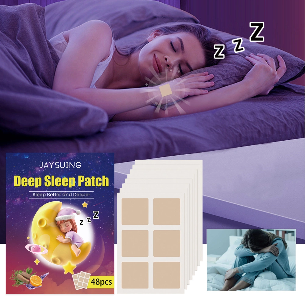 48Pcs Sleep Patches Quick Acting Ingredients Easy to Apply Comfortable Non-Irritation Natural Deep Sleep Patches