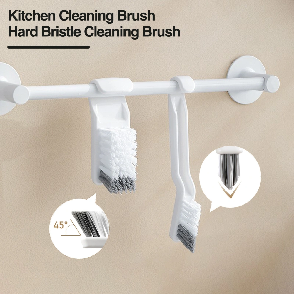 Crevice Cleaning Brush V-shaped Hard Bristles Hanging Long Handle Multifunctional Kitchen Bathroom Tile Dead Angle Gap Groove Grout Cleaner Scrubber Tool