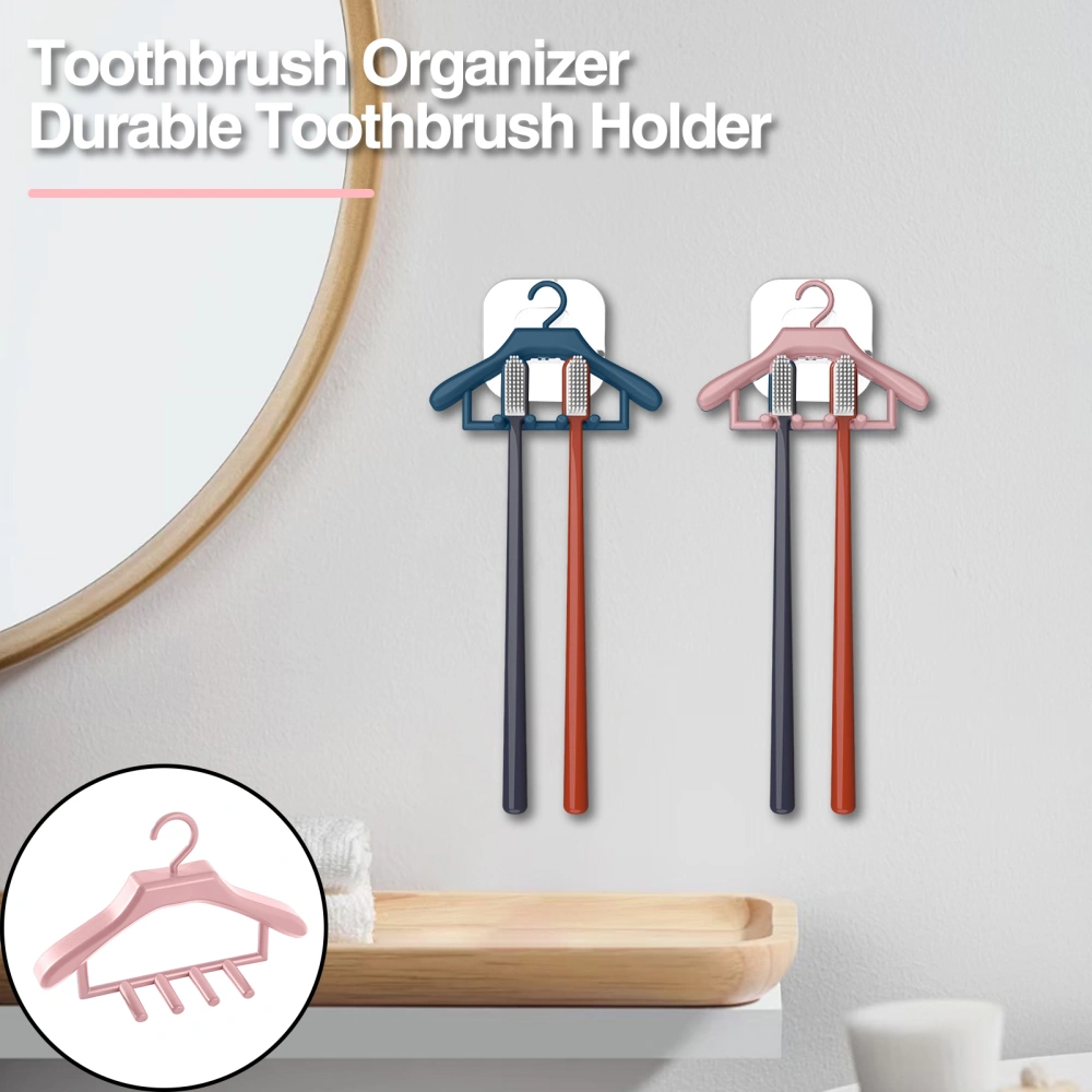 Toothbrush Holder Creative Hanger Shape Toothbrush Rack Durable Wall-mounted Bathroom Storage Rack for Home