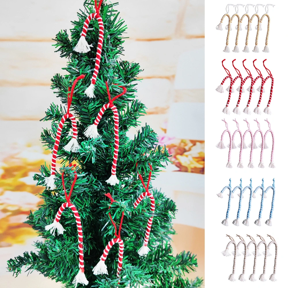 5Pcs Christmas Candy Cane Pendants with Lanyard Realistic Vibrant Color Christmas Party Hanging Ornaments