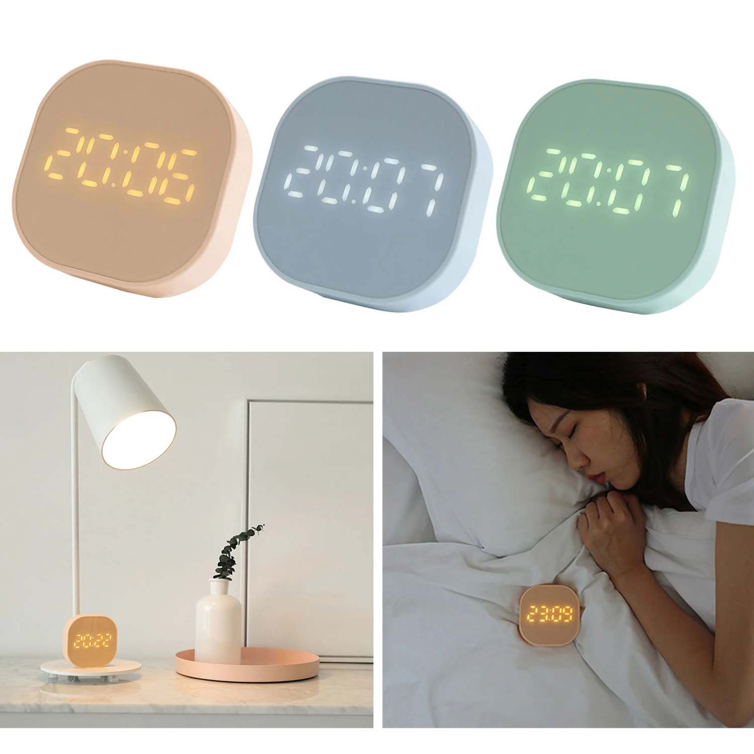 1 Set Alarm Clock with Dual Alarms Timer Magnetic Attachment Digital Alarm Clock for Bedrooms Desks Travel 