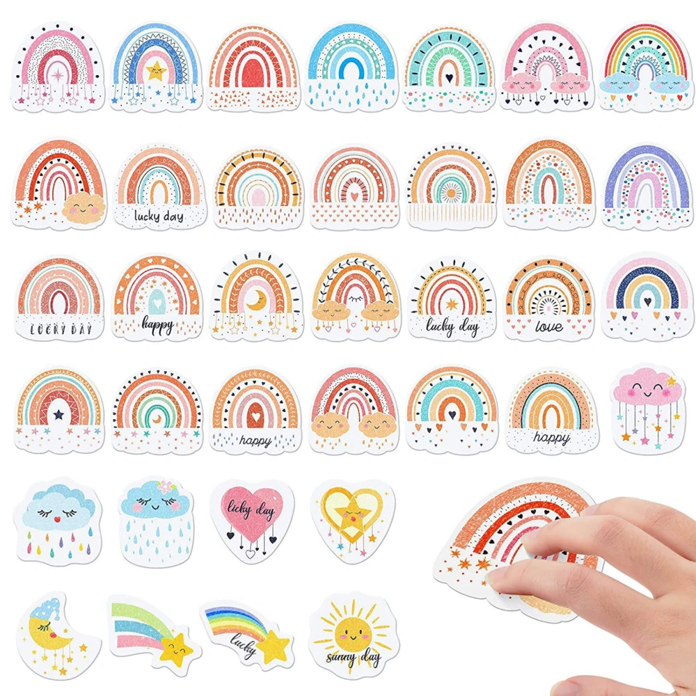 24Pcs Stress Reducing Stickers Strip Texture Rainbow Shape Anxiety Relief Adhesive Calming Sensory Stickers