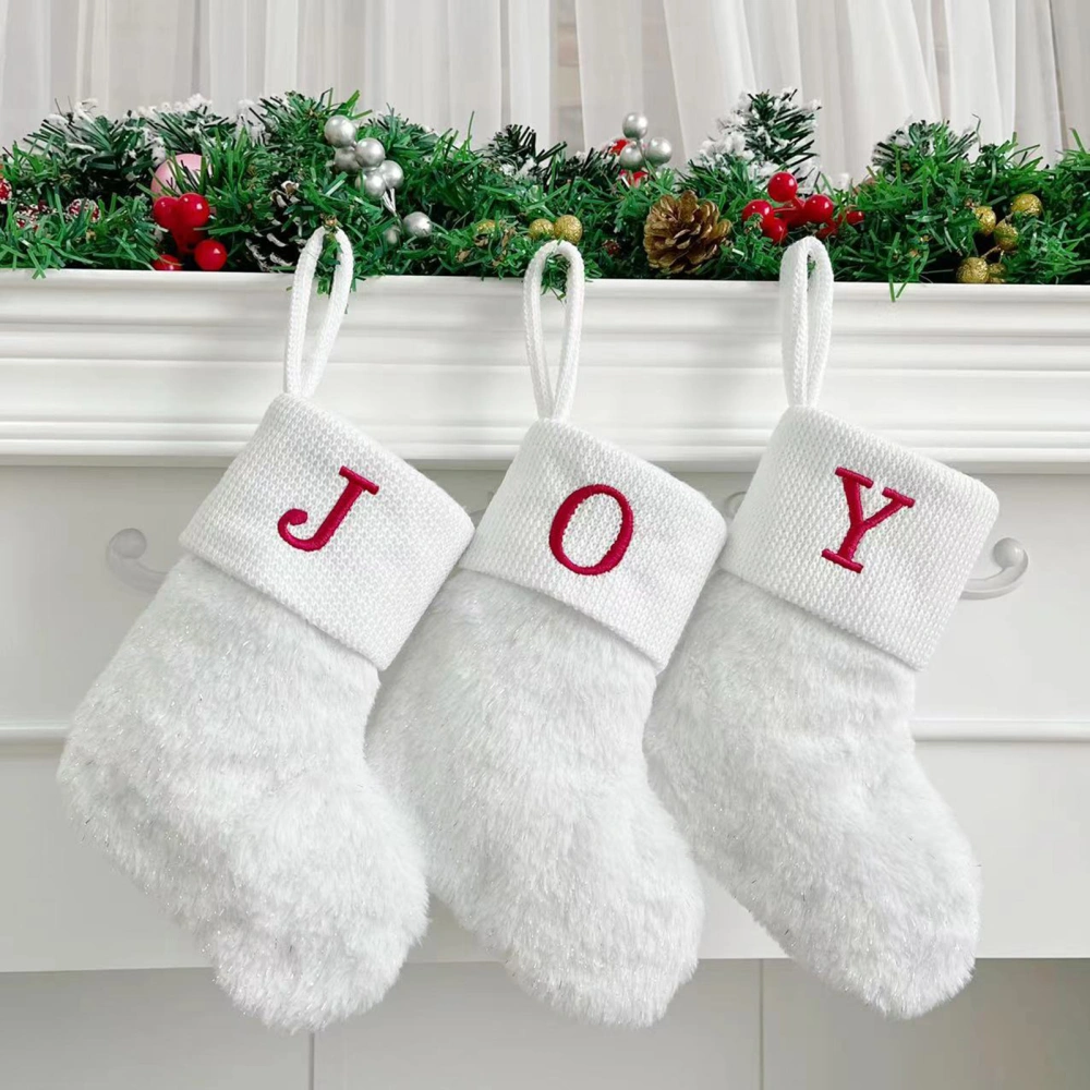 Christmas Stocking Fine Workmanship Letter Print Durable Polyester Christmas Sock for Home Festival Decoration