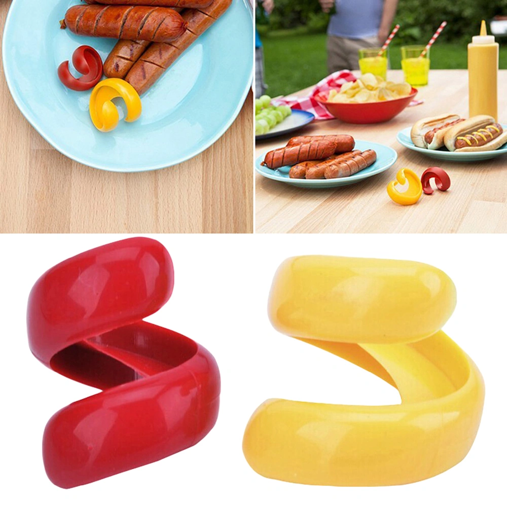 2Pcs Sausage Cutter Simple Operation Reusable Spiral Shape Hot Dog Slicer for Home Kitchen Restaurant