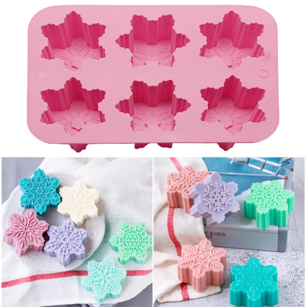 Christmas Snowflake Silicone Mold DIY Soap Chocolate Cake Decoration 6 Small Molds for Christmas Party