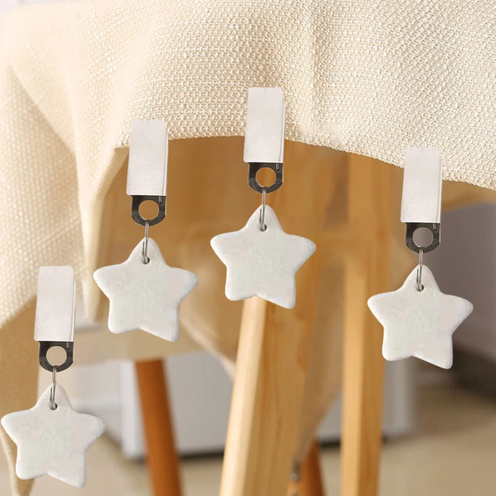 4Pcs Tablecloth Clip Star-shaped Tablecloth Weights Durable Marble Table Cloth Pendant for Picnics Parties Weddings