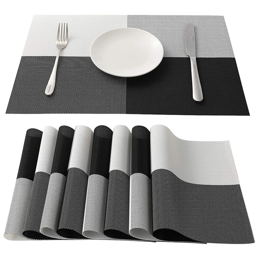 Placemat Wear Resistant Waterproof Non-slip Heat Insulation Rectangular Table Mat Glassware Cup Coaster