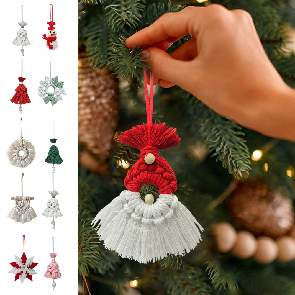 Christmas Hanging Decoration Handmade Snowman Snowflake Bell Gnome Reusable Holiday Decoration Xmas Tree Ornament Pendant Party Supplies Gift