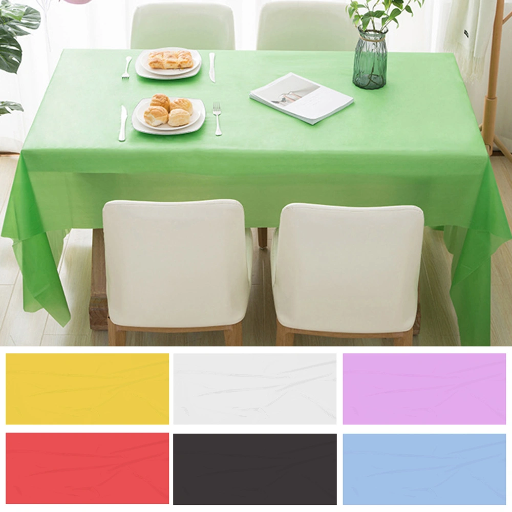 2Pcs Disposable Tablecloth Oil-Proof Easy to Clean Solid Color Table Cover for Picnics Weddings Parties