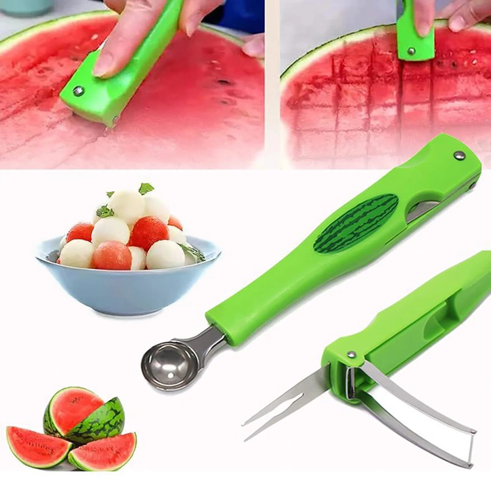 Watermelon Cutter Slicer 3 in 1 Melon Baller Scoop Set Dig Pulp Separator Ice Cream Fruit Scooper Kitchen Gadget