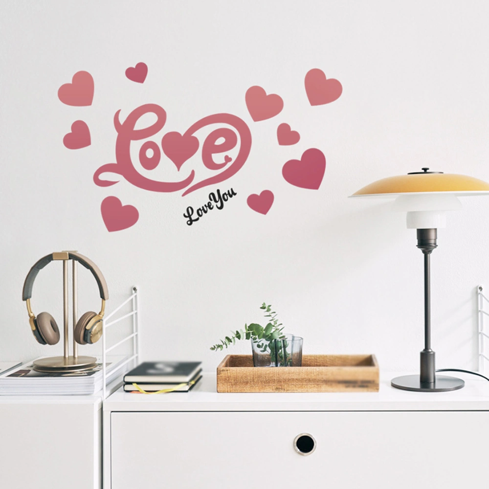 Love Heart Wall Sticker Self-Adhesive Waterproof High Viscosity Love You Wall Art Decal Party Decoration