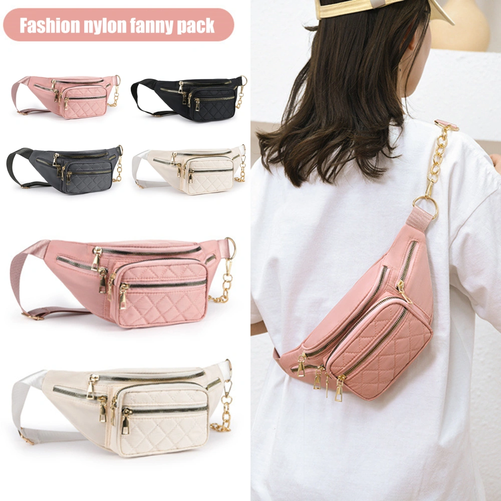 Waist Bag Multi-pockets Zipper Large Capacity Adjustable Strap Waterproof Nylon Women Fanny Pack Crossbody Chest Bag Outdoor Use